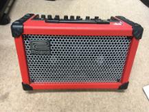 Red Roland Street Cube busking amp (battery / power cable)